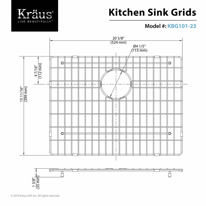 KBG10123 Kraus Stainless Steel 21" x 16" Sink Grid & Reviews Wayfair